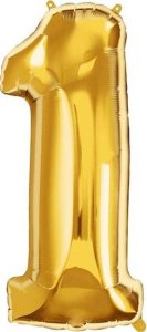 Springos Balony na urodziny cyfra 10 foliowe 40 cm złoty UNIWERSALNY 12