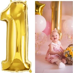 Springos Balony na urodziny cyfra 10 foliowe 40 cm złoty UNIWERSALNY 5