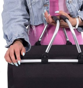 Springos Torba termiczna 47x28x23 cm 30L kosz termiczny piknikowy na jedzenie czarny UNIWERSALNY 21