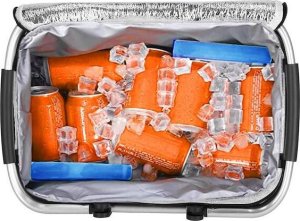 Springos Torba termiczna 47x28x23 cm 30L kosz termiczny piknikowy na jedzenie czarny UNIWERSALNY 27