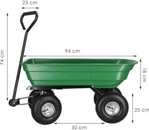 Springos Wózek ogrodowy transportowy metalowy 250kg z funkcją wywrotki zielony UNIWERSALNY 11