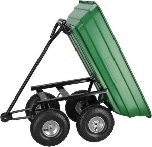 Springos Wózek ogrodowy transportowy metalowy 250kg z funkcją wywrotki zielony UNIWERSALNY 2