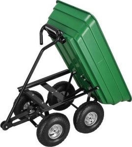 Springos Wózek ogrodowy transportowy metalowy 250kg z funkcją wywrotki zielony UNIWERSALNY 4
