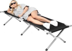 Springos Łóżko turystyczne składane kanadyjka łóżko polowe do150 kg czarne UNIWERSALNY 12