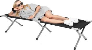 Springos Łóżko turystyczne składane kanadyjka łóżko polowe do150 kg czarne UNIWERSALNY 10