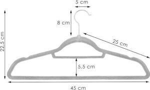 Springos Wieszak welurowy na ubrania 20 szt. jasnoszary UNIWERSALNY 11