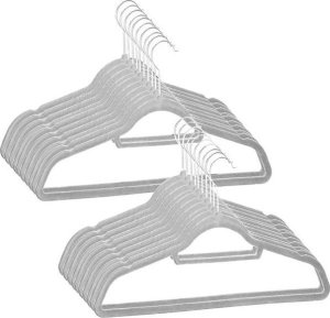 Springos Wieszak welurowy na ubrania 20 szt. jasnoszary UNIWERSALNY 12