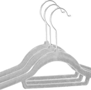 Springos Wieszak welurowy na ubrania 20 szt. jasnoszary UNIWERSALNY 4