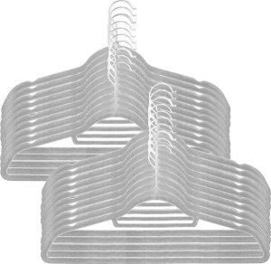 Springos Wieszak welurowy na ubrania 20 szt. jasnoszary UNIWERSALNY 10