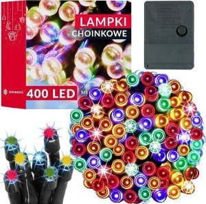 Lampki choinkowe Springos Lampki choinkowe 400 led multikolor 27,5 m oświetlenie świąteczne UNIWERSALNY 1