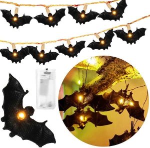 Springos Lampki na Halloween nietoperze girlanda łańcuch świetlny 10 LED UNIWERSALNY 9