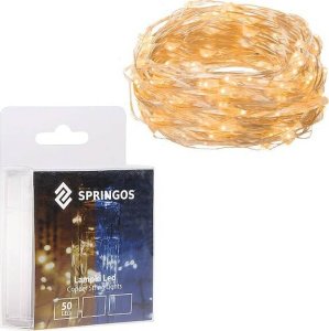 Lampki choinkowe Springos Girlanda świąteczna 400 cm z lampkami 50 LED biały ciepły łańcuch choinkowy, zielony UNIWERSALNY 2