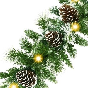 Springos Girlanda świąteczna 280 cm z lampkami 50 LED biały ciepły z programatorem, łańcuch UNIWERSALNY 4