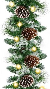 Springos Girlanda świąteczna 280 cm z lampkami 50 LED biały ciepły z programatorem, łańcuch UNIWERSALNY 7