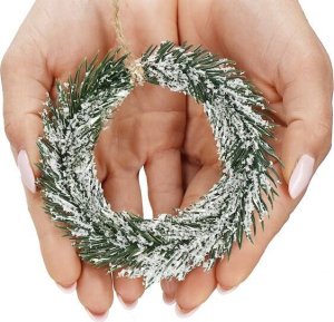 Springos Zawieszka na choinkę zielony mini wianek ozdoba świąteczna 10 cm UNIWERSALNY 3