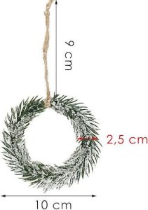Springos Zawieszka na choinkę zielony mini wianek ozdoba świąteczna 10 cm UNIWERSALNY 6