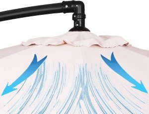 Springos Parasol ogrodowy na wysięgniku 350 cm składany z pokrowcem, na balkon, taras ecru UNIWERSALNY 15