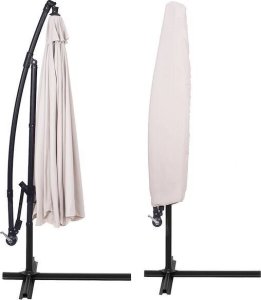 Springos Parasol ogrodowy na wysięgniku 350 cm składany z pokrowcem, na balkon, taras ecru UNIWERSALNY 2