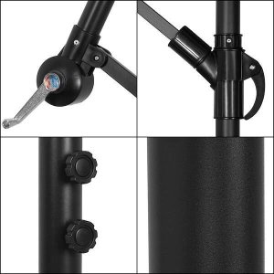 Springos Parasol ogrodowy na wysięgniku 350 cm składany z pokrowcem, na balkon, taras ecru UNIWERSALNY 24