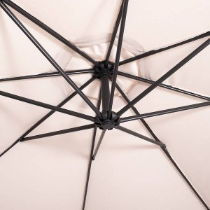 Springos Parasol ogrodowy na wysięgniku 350 cm składany z pokrowcem, na balkon, taras ecru UNIWERSALNY 5