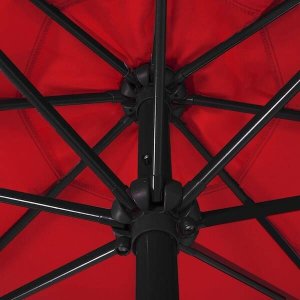 Springos Parasol ogrodowy składany 260 cm duży z korbą na balkon czerwony UNIWERSALNY 11
