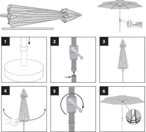 Springos Parasol ogrodowy składany 260 cm duży z korbą na balkon czerwony UNIWERSALNY 18