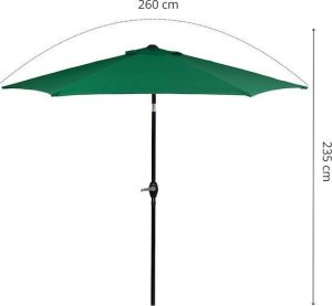 Springos Parasol ogrodowy łamany 260 cm duży z korbką, na balkon, taras ciemnozielony UNIWERSALNY 18
