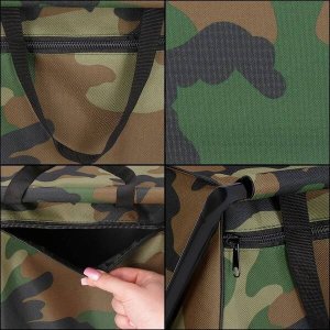 Springos Krzesło wędkarskie składane z torbą, turystyczne krzesełko z uchwytem, moro UNIWERSALNY 15