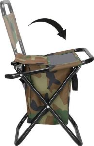 Springos Krzesło wędkarskie składane z torbą, turystyczne krzesełko z uchwytem, moro UNIWERSALNY 16