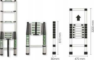 Stalco Drabina 3 m aluminium 5