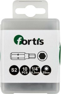 Fortis Bit 1/4" DIN3126 C6,3 Hex10x25mm 10szt.FORTIS 1