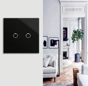 BSEED DOTYKOWY WŁĄCZNIK ŚWIATŁA 2K PODWÓJNY SZKLANY 2