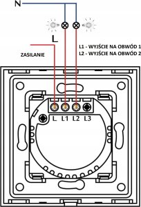 BSEED DOTYKOWY WŁĄCZNIK ŚWIATŁA 2K PODWÓJNY SZKLANY 10