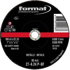 Format Tarcza ścierna do obróbki zgrubnej, odsadzona do stali i żeliwa 180x6mm FORMAT 1