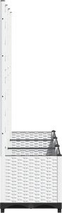 vidaXL Donica ogrodowa z kratką, biała, 120x40x136 cm, PP 5