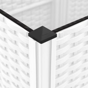 vidaXL Donica ogrodowa z kratką, biała, 120x40x136 cm, PP 7