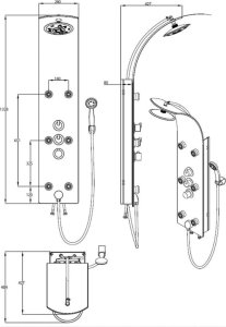 Zestaw prysznicowy SCHTTE Szklany panel prysznicowy LANZAROTE z termostatem, biały 8