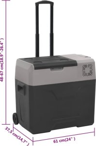 Lodówka turystyczna vidaXL Lodówka na kółkach, z uchwytem, czarno-szara, 40 L, PP 9