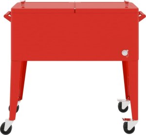 Lodówka turystyczna vidaXL Wózek chłodniczy na kółkach, czerwony, 92x43x89 cm 3