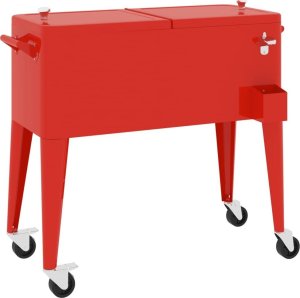 Lodówka turystyczna vidaXL Wózek chłodniczy na kółkach, czerwony, 92x43x89 cm 6