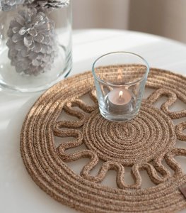 Direct Home and Garden Podkładka na stół BOHO natural śr. 35 cm 2