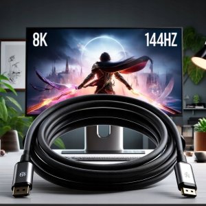 Kabel Co2 CO2 KABEL MINI DISPLAYPORT HDMI 2.1 PRZEWÓD MINI DP HD 240HZ 8K 60HZ HDR 3M 1