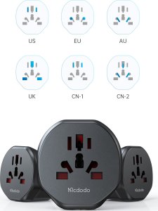 Mcdodo Uniwersalny adapter podróżny przejściówka UK DO EU US UK AU CN 2500W 10