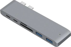 Adapter AV Co2 CO2 ADAPTER HUB PRZEJŚCIÓWKA USB-C USB SD THUNDERBOLT HDMI 4K DO MACBOOK PRO AIR SPACE GRAY 2