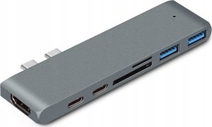 Adapter AV Co2 CO2 ADAPTER HUB PRZEJŚCIÓWKA USB-C USB SD THUNDERBOLT HDMI 4K DO MACBOOK PRO AIR SPACE GRAY 3