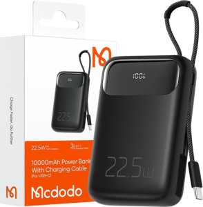 Powerbank Mcdodo MCDODO POWERBANK 10000MAH Z WYŚWIETLACZEM 3X USB USB-C 22,5W + KABEL USB-C 1