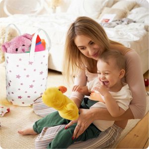 Triton Kosz na zabawki Nukido - biały w gwiazdki 5