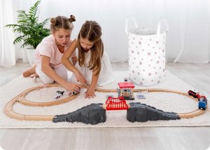 Triton Kosz na zabawki Nukido - biały w gwiazdki 8