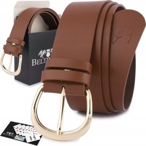 Beltimore Skórzany pasek damski do spodni sukienki brązowy skóra nat 4 cm Beltimore D84 1