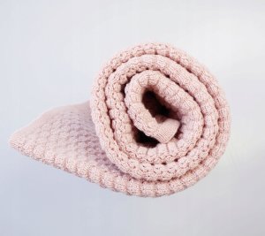 LullaLove Kocyk/otulacz merino PREMIUM - pudrowy róż Lullalove 2